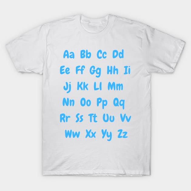 British english alphabet inblue T-Shirt by LukjanovArt